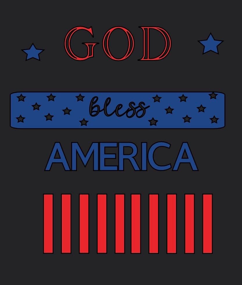 God Bless America door sign