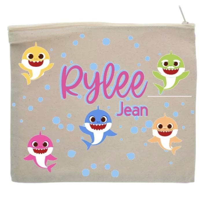 Personalized canvas zipper pouch