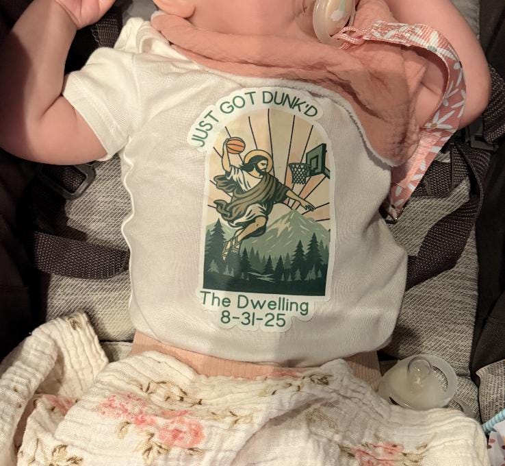 Just Got Dunked onesie for Baptism